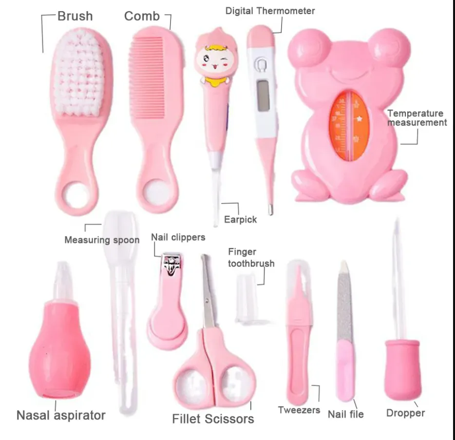 13 Pieces Baby Grooming Set Ba-526 Pink