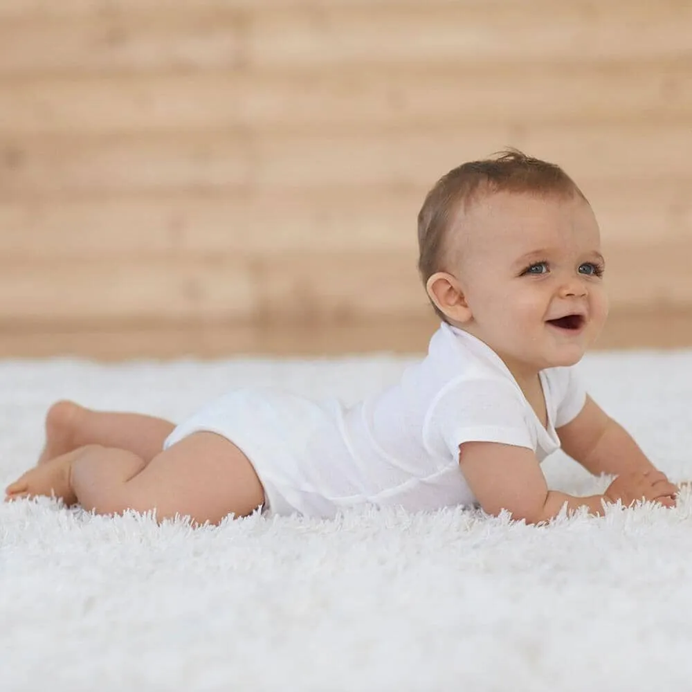 4-Pack White Organic Short Sleeve Onesies® Bodysuits