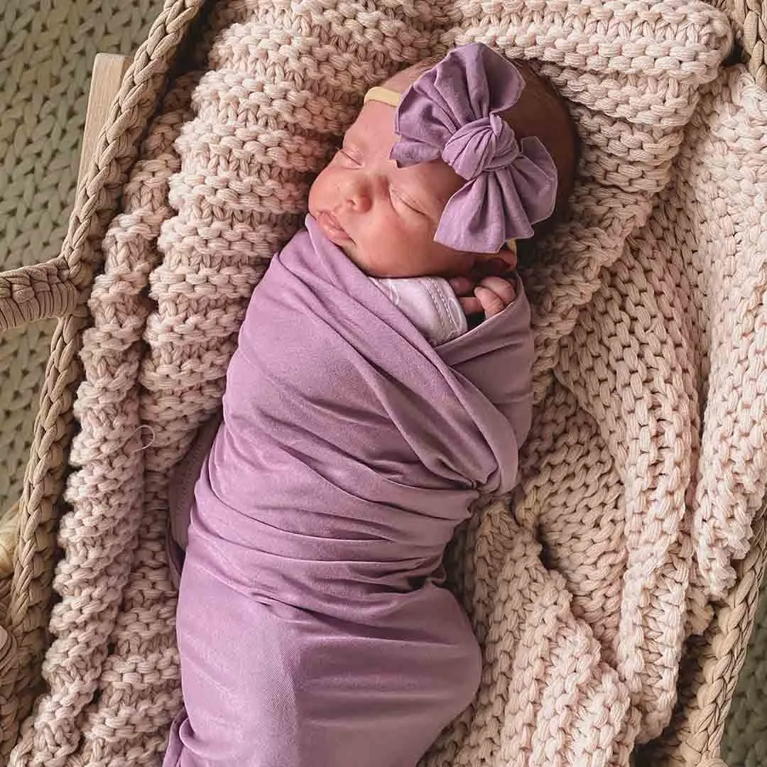 All Solid Bamboo Knit Swaddle Blankets