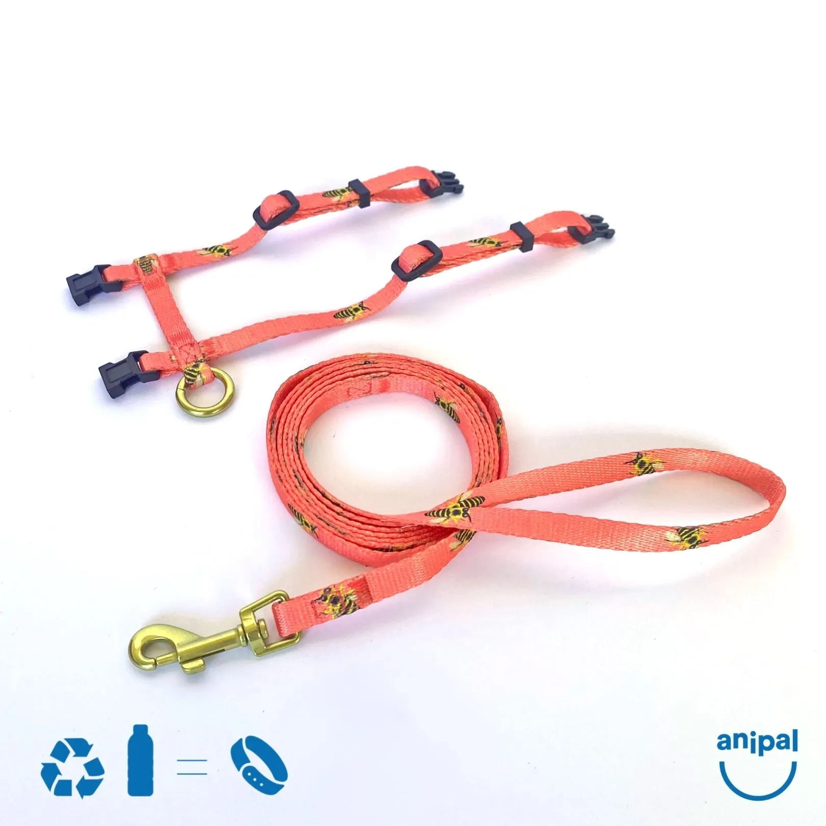 Anipal Bertie the Bee Recycled Cat Harness and Lead Small***