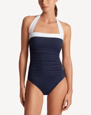 Bel Air Shirred Bandeau One Piece Swimsuit