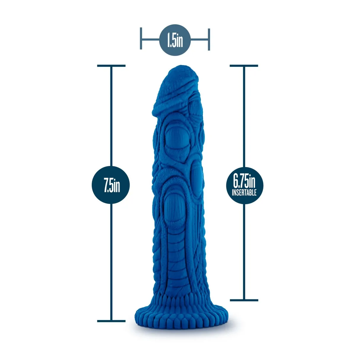 Blush The Realm 7.5-Inch Blue Dildo With Suction Cup Base