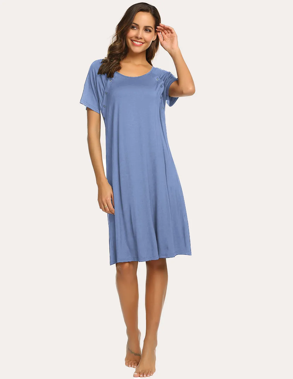 Ekouaer Breastfeeding Maternity Nightdress (US Only)