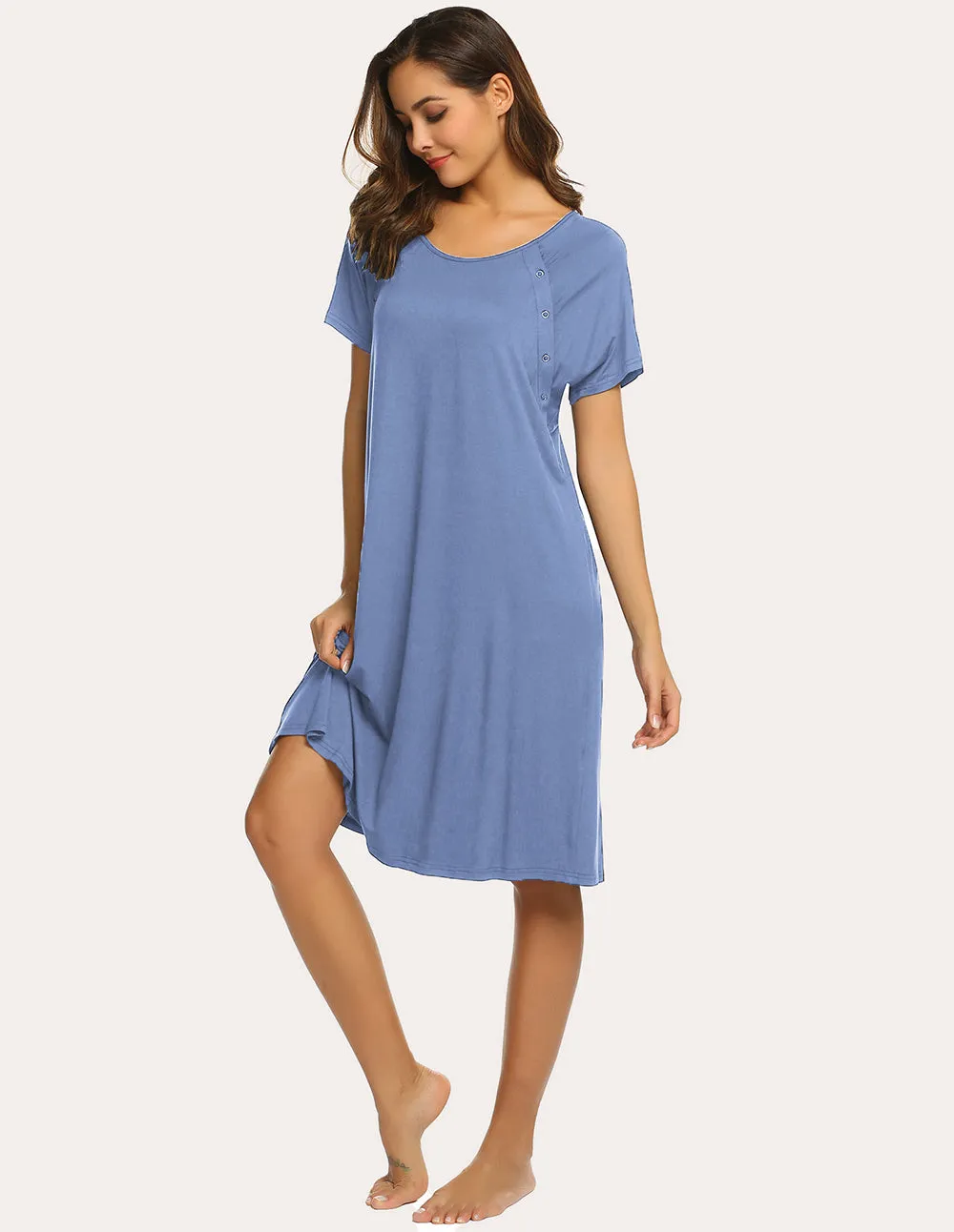 Ekouaer Breastfeeding Maternity Nightdress (US Only)