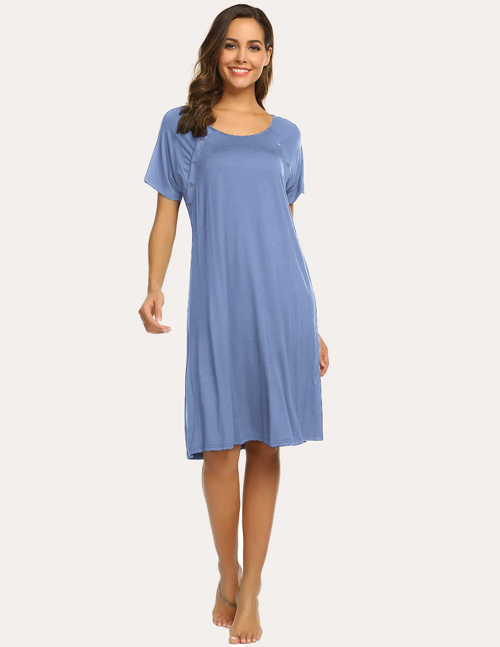 Ekouaer Breastfeeding Maternity Nightdress (US Only)
