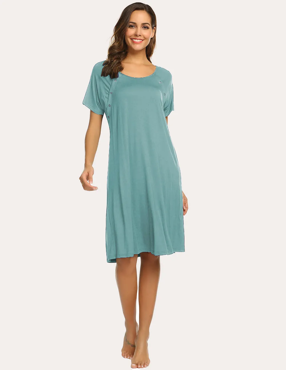 Ekouaer Breastfeeding Maternity Nightdress (US Only)