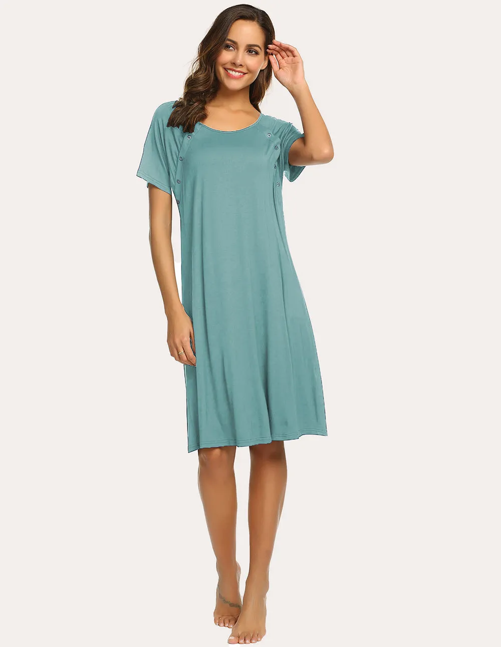 Ekouaer Breastfeeding Maternity Nightdress (US Only)