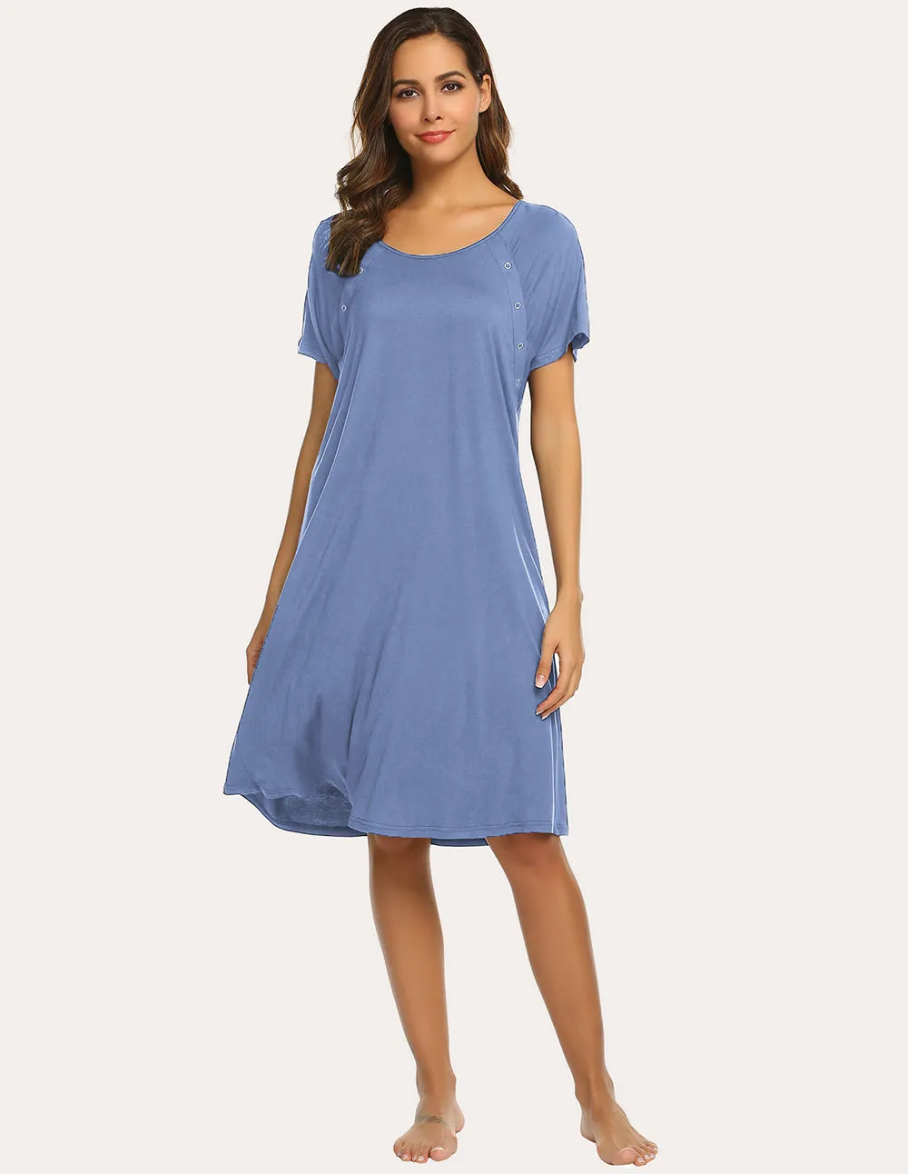 Ekouaer Breastfeeding Maternity Nightdress (US Only)