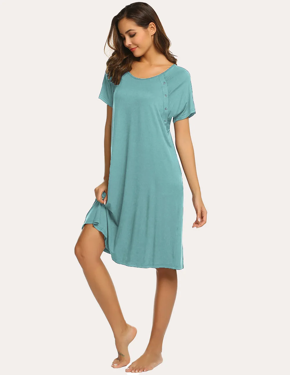 Ekouaer Breastfeeding Maternity Nightdress (US Only)