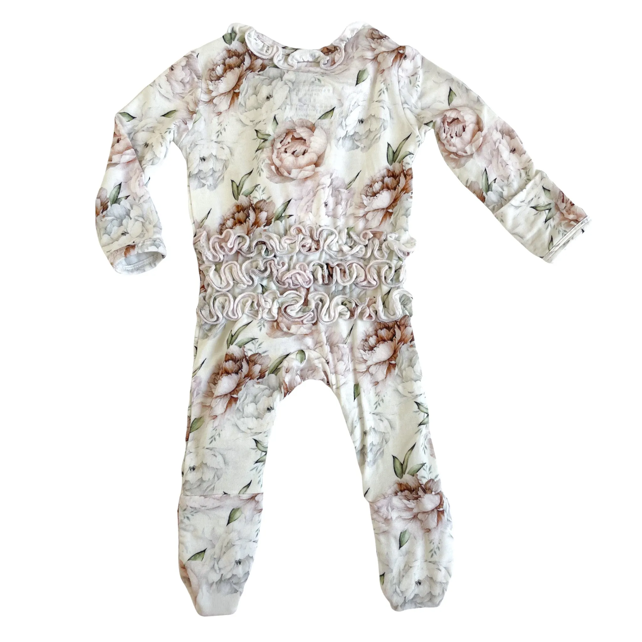 Floral Dreams Ruffle Zip Footie