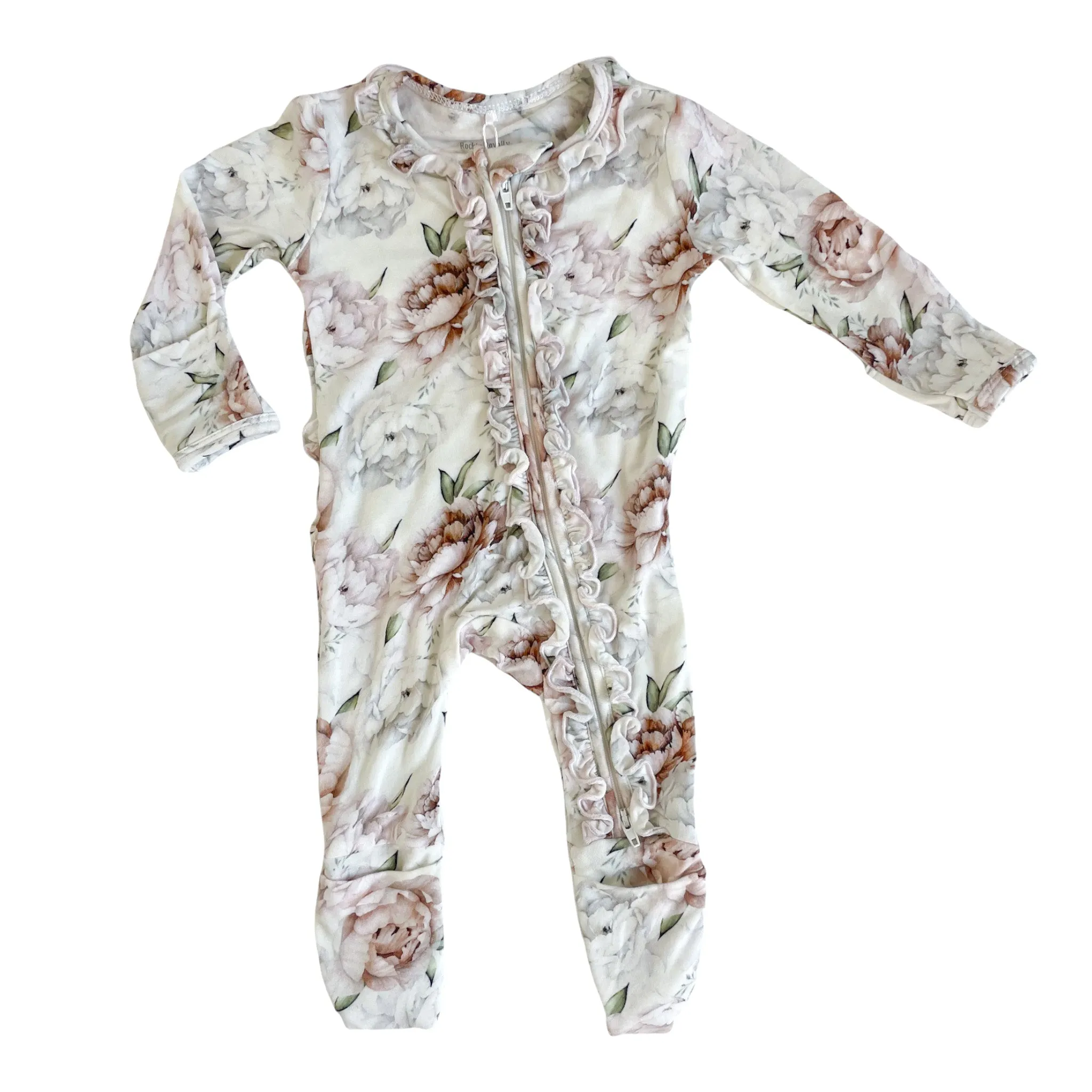 Floral Dreams Ruffle Zip Footie