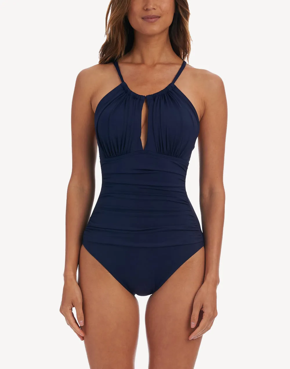 Island Goddess High Neck Keyhole One Piece Swimsuit
