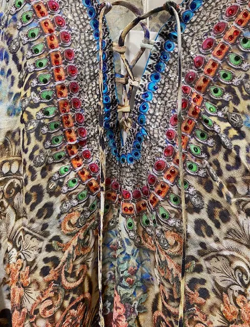 Leopard Queen Animal Print Short Kaftan
