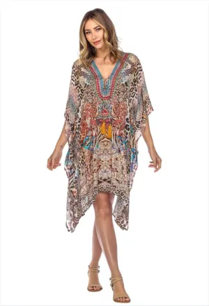 Leopard Queen Animal Print Short Kaftan