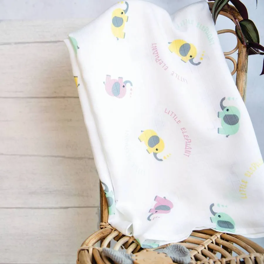 Little Elephant Large Muslin Blanket & Swaddle