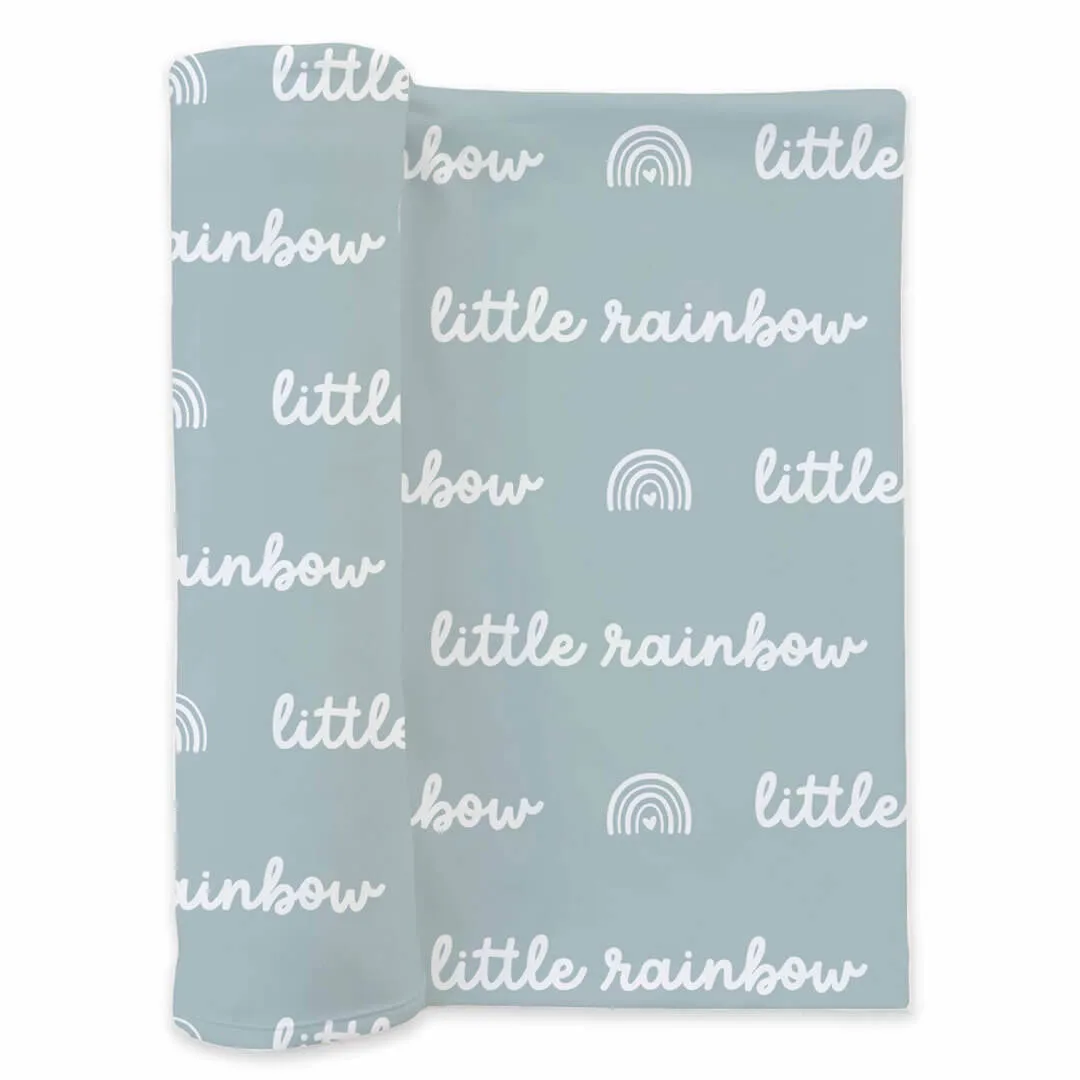 Little Rainbow Swaddle Blanket | Blue