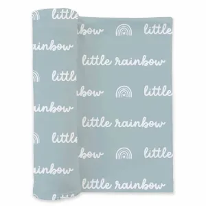 Little Rainbow Swaddle Blanket | Blue
