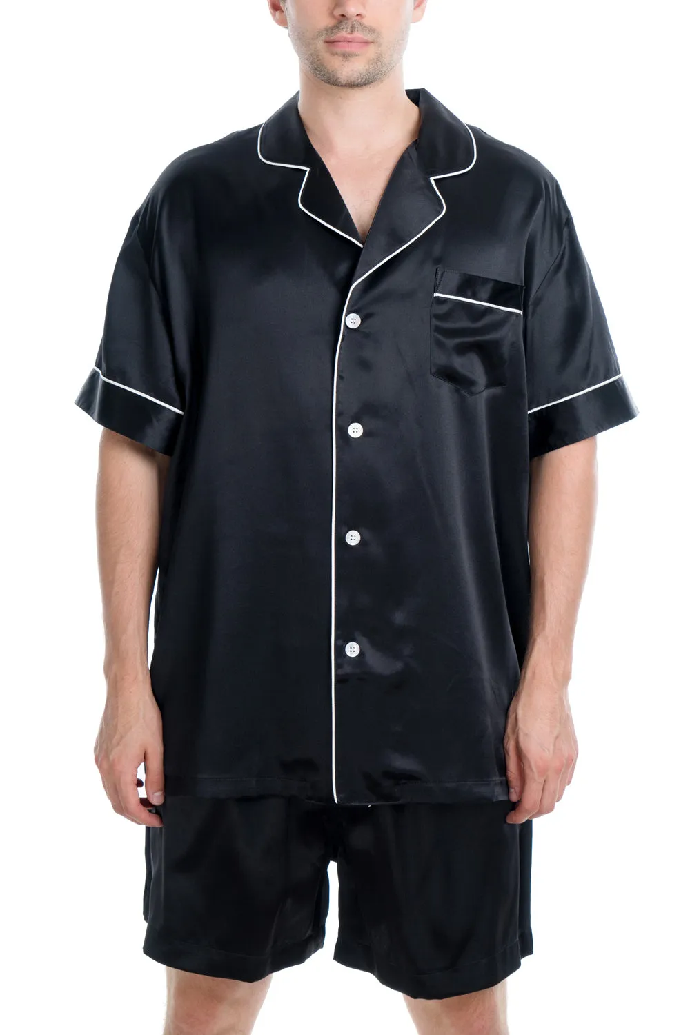 Men's 100% Silk Short Pajamas Set