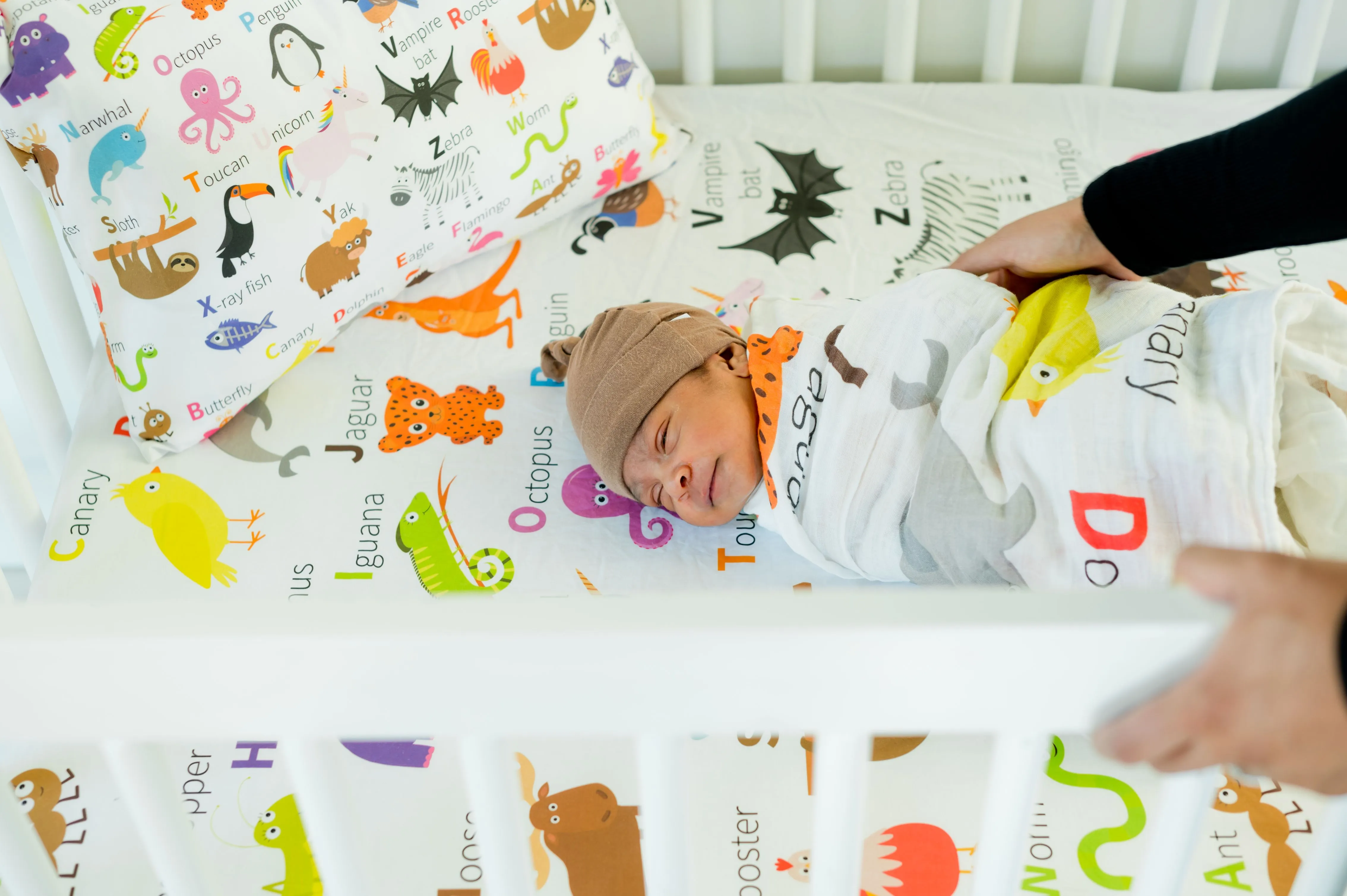 Muslin Swaddle Blanket - Alphabet