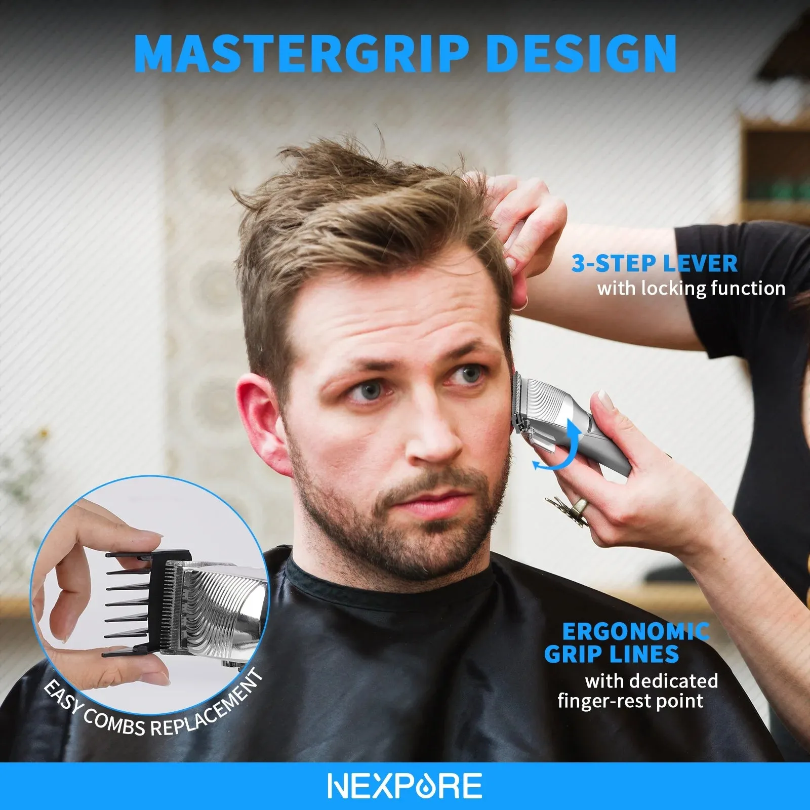 NEXPURE Hair Clippers,Cordless Beard Trimmer for Men,LCD Display Hair Clippers and Trimmer Sets,Haircut Beauty Kit for Men