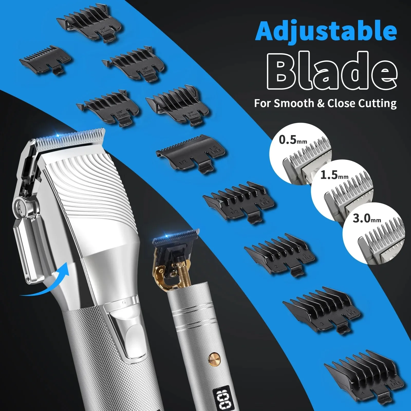 NEXPURE Hair Clippers,Cordless Beard Trimmer for Men,LCD Display Hair Clippers and Trimmer Sets,Haircut Beauty Kit for Men