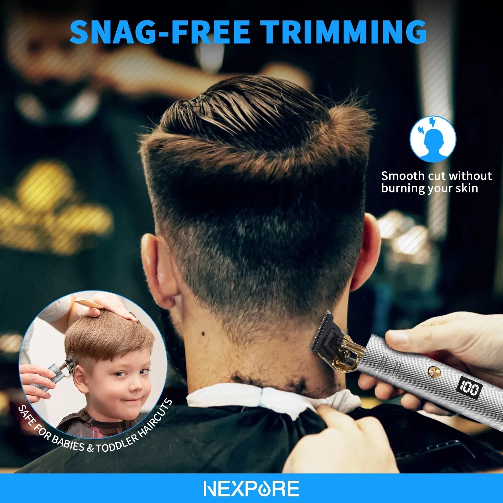 NEXPURE Hair Clippers,Cordless Beard Trimmer for Men,LCD Display Hair Clippers and Trimmer Sets,Haircut Beauty Kit for Men