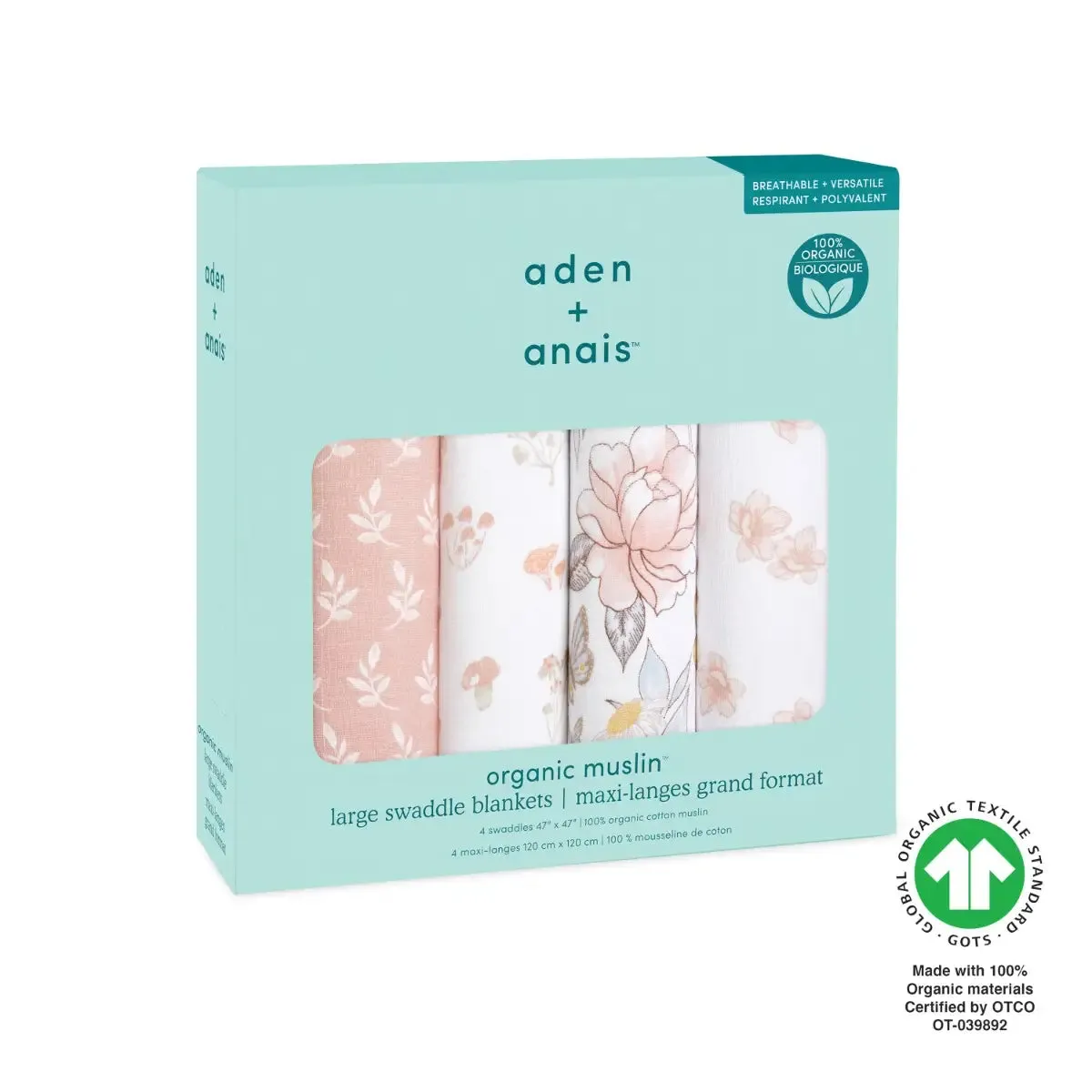 Organic Muslin Swaddle | Earthly | 4 Pack | Aden   Anais