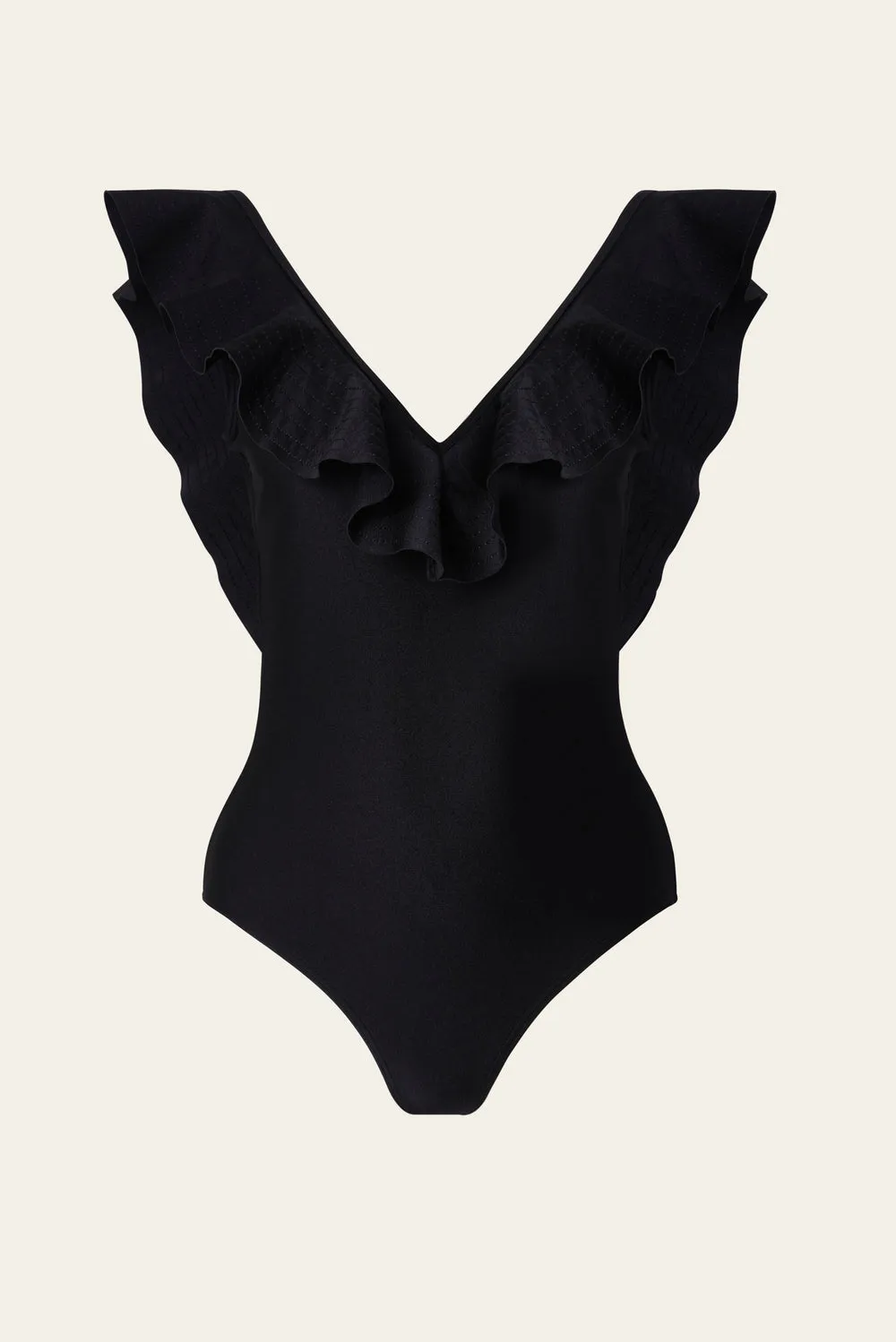 Paola Ruffled V-Neck Swimsuit