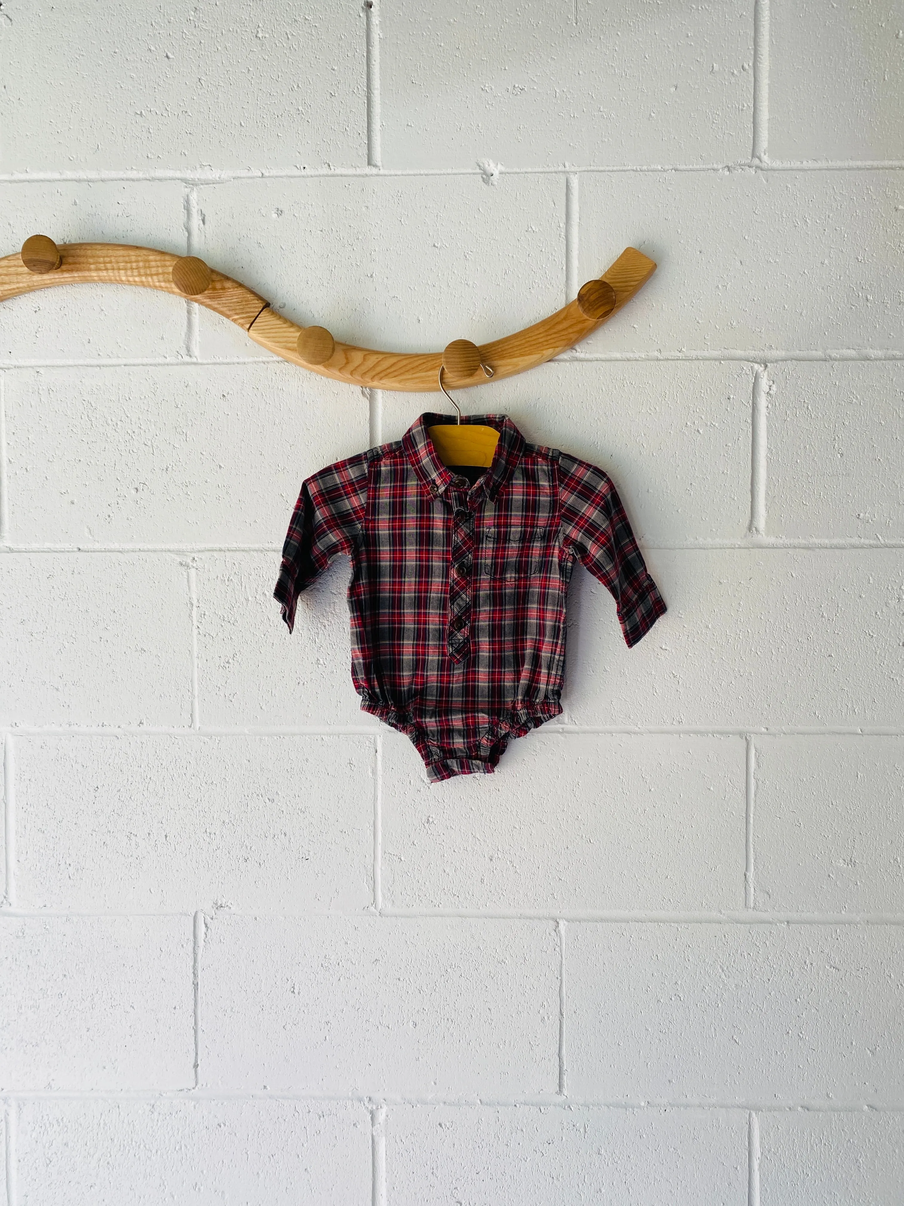Plaid Onesie, 3-6 months