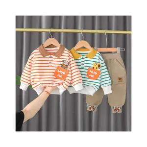 Stripe Spring Baby Boy Clothes-ملابس أطفال مخططة