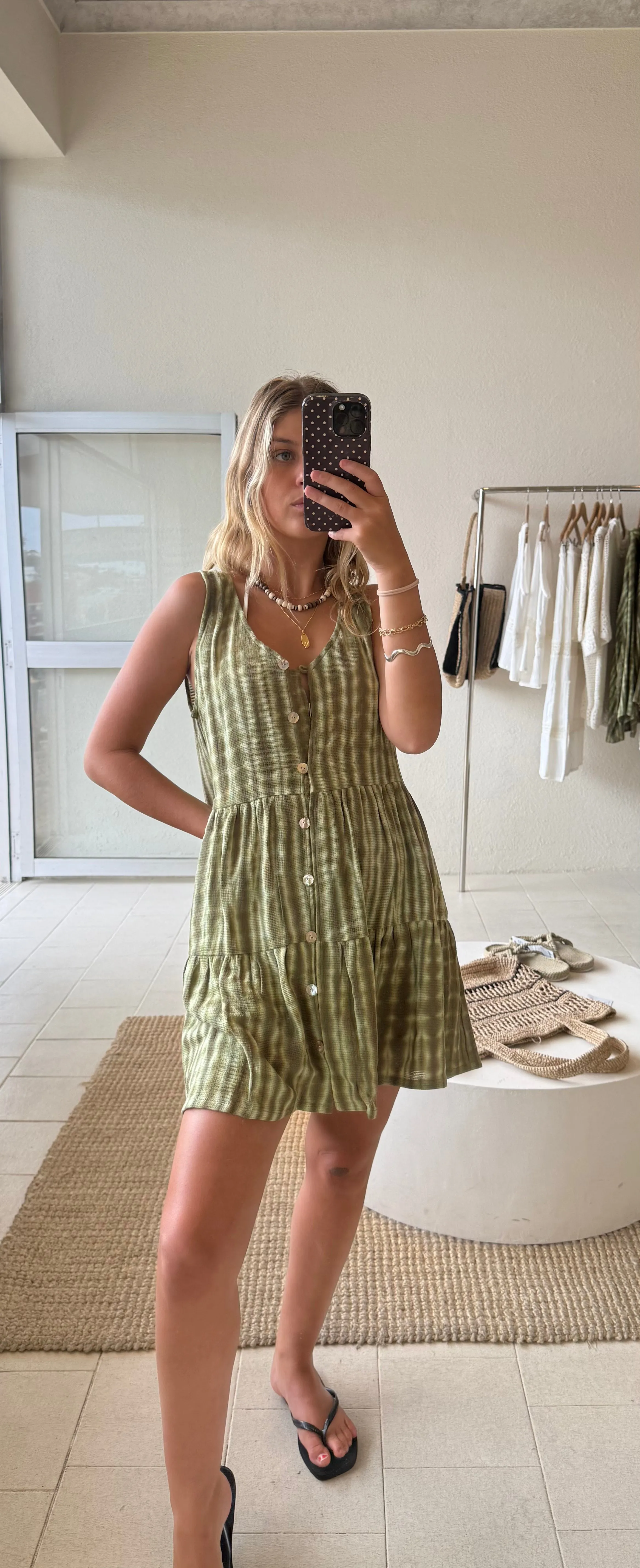THE TROPICS MINI DRESS - KHAKI