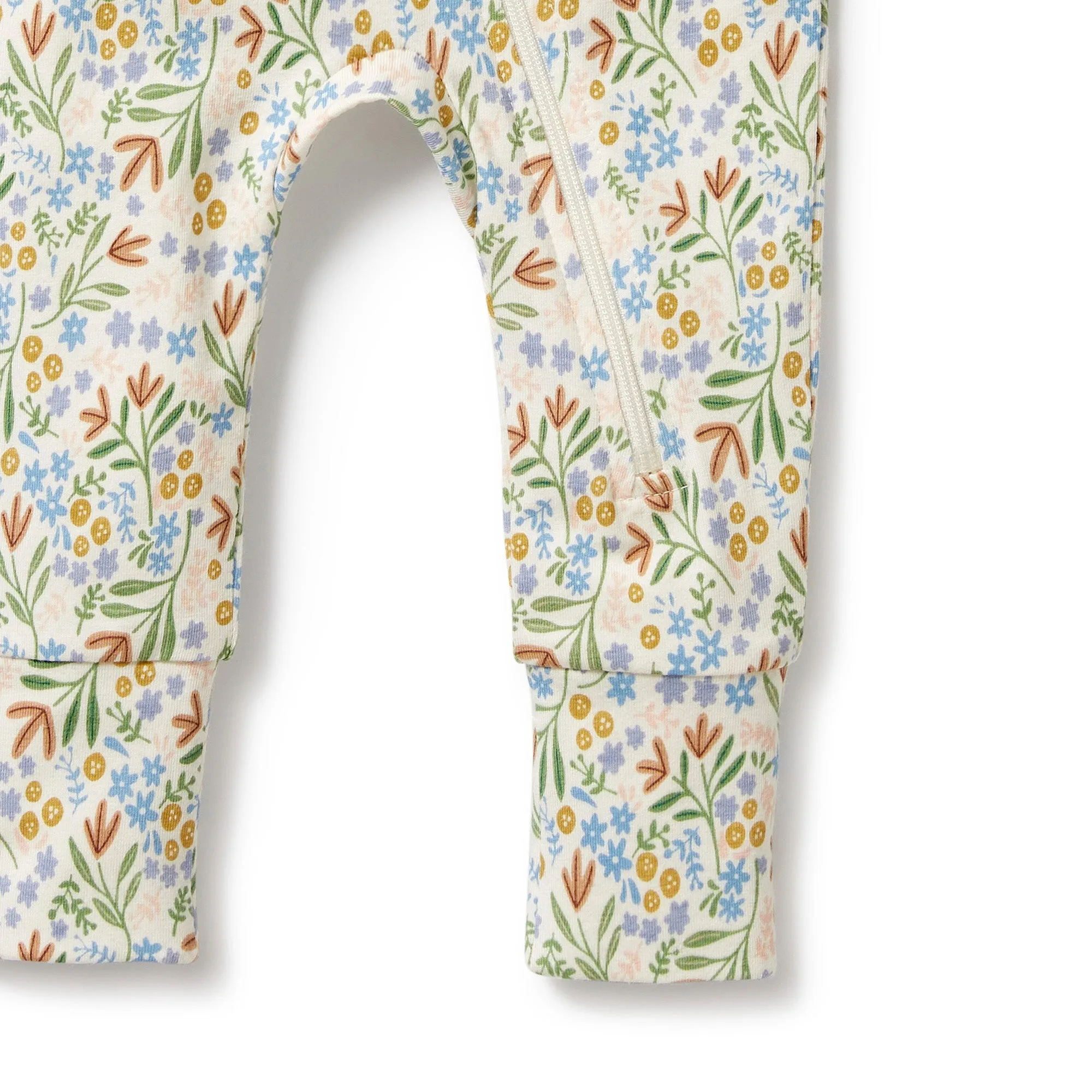 Tinker Floral Organic Zipsuit with Feet