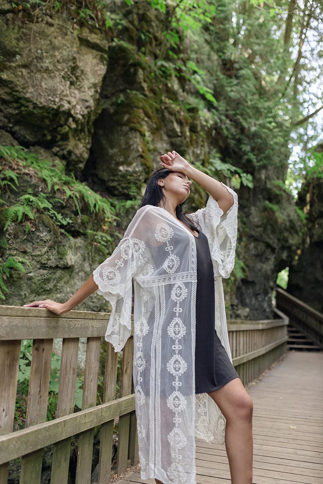 Women's Isabella White Romantic Lace Cover Up