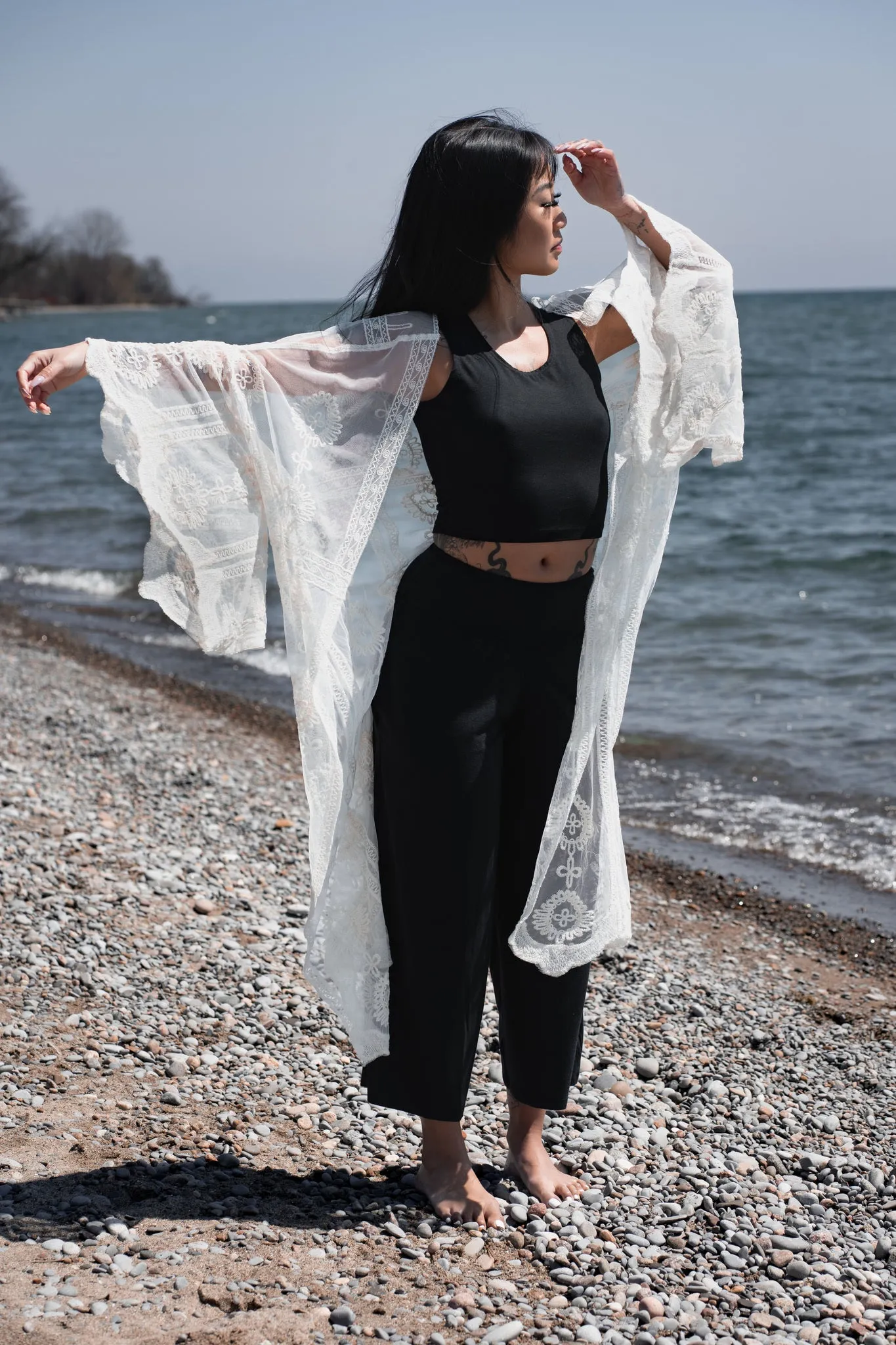 Women's Isabella White Romantic Lace Cover Up